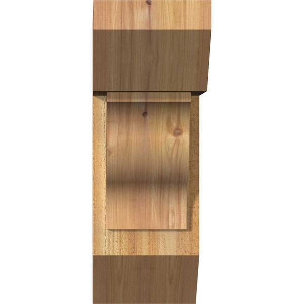 Funston Slat Rough Sawn Bracket W/ Offset Brace, Western Red Cedar, 8W X 18D X 22H